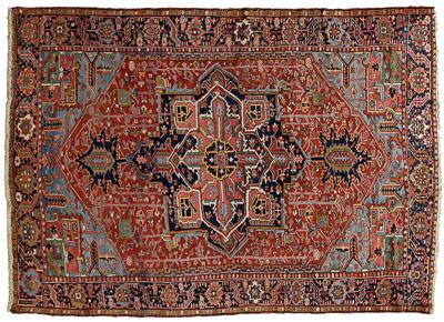 Heriz rug geometric central medallion 94718