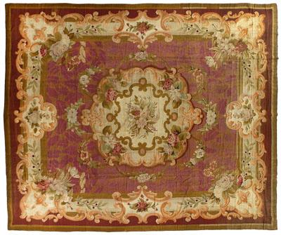 Hand-woven Aubusson tapestry, central