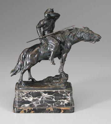 Russian School bronze, Cossack on horseback,