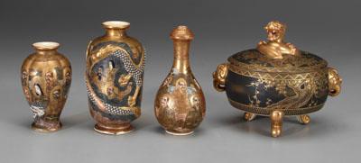 Four pieces Japanese satsuma lidded 94747