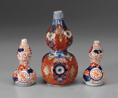 Japanese imari double gourd vases  9474e