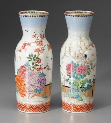 Pair Japanese porcelain vases: