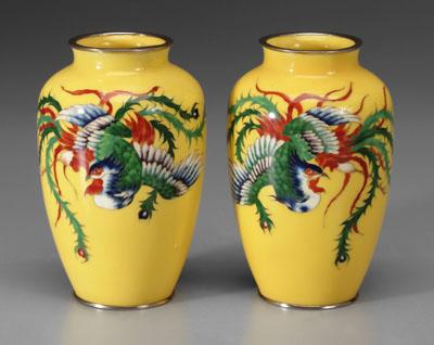 Pair Japanese cloisonn vases  94759