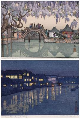 Two Toshi Yoshida woodblock prints: