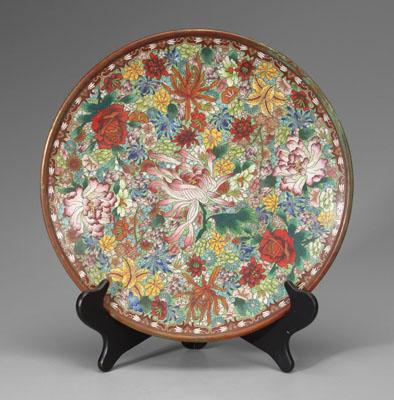 Chinese cloisonné charger, mille