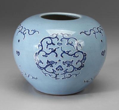 Chinese sky blue jar cobalt and 94765