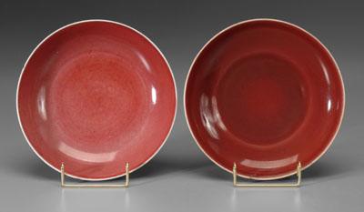 Two Chinese copper-red glazed bowls: