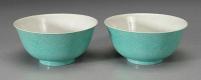 Pair Chinese turquoise glazed bowls  9479d