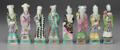 Eight Chinese famille rose figures: