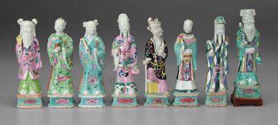 Eight Chinese famille rose figures  947b1