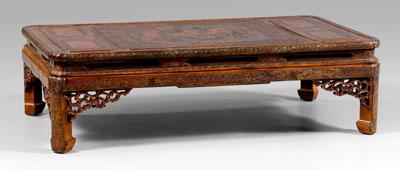 Chinese low table, paneled top,