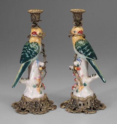 Pair Chinese export style candlesticks  947b8