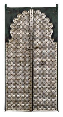 Pair of Indian inlaid wood doors  947c2