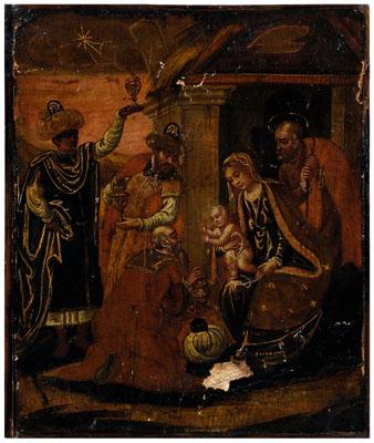 Old Master painting, nativity, adoration