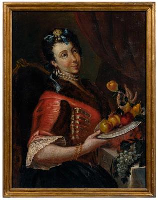 18th century portrait woman holding 947da