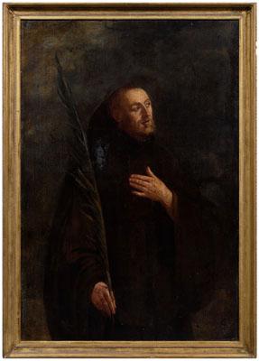 Old Master painting, saint in Franciscan