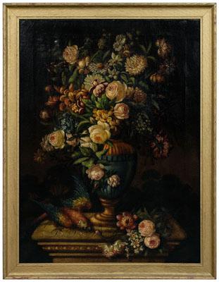 Flemish School still life, vase of flowers,