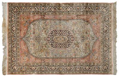 Silk rug Tabriz design with concentric 947f9
