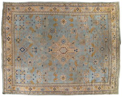 Large Oushak rug, repeating geometric