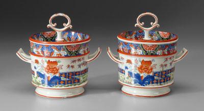 Pair pearlware ice tubs painted 94819