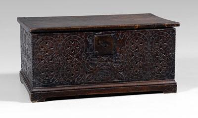 17th century carved oak bible box  9481f