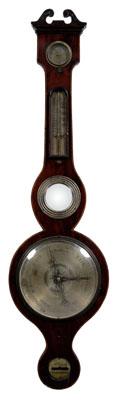 Inlaid Georgian barometer, mahogany