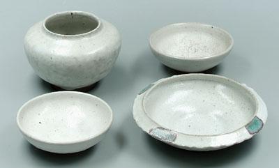 Four Ben Owen pottery bowls, all with