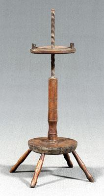 Early American candle stand dished 9487c