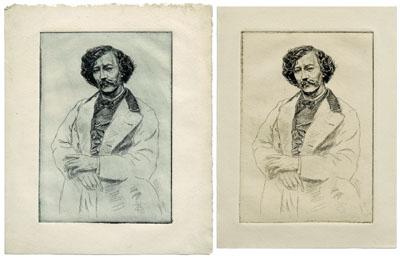 Two Whistler etchings both portraits 94c87