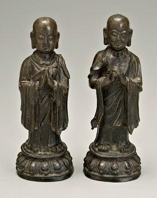 Two Chinese bronze lohans each 94c9a