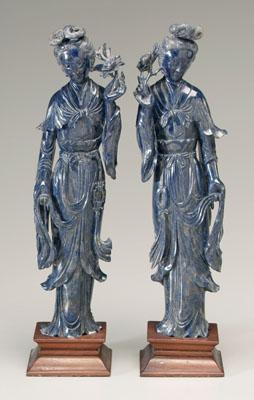 Pair Chinese lapis lazuli figures  94c9c