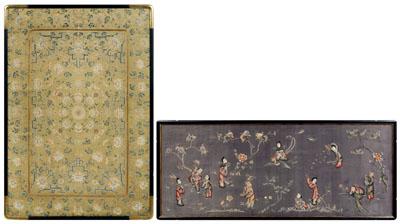 Two Chinese embroidered silk panels  94cb0