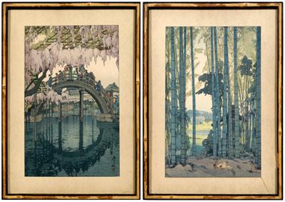 Two Hiroshi Yoshida woodblock prints