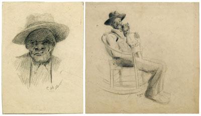 Two African American drawings  94cca