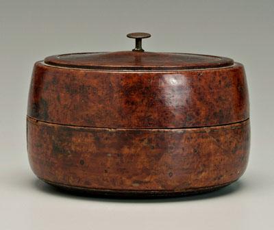 Treenware lidded burlwood bowl,