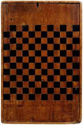 Painted wooden game board, one side