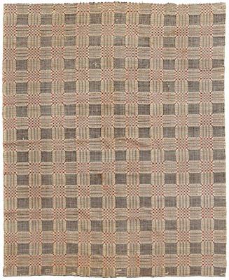 Three panel overshot coverlet  94cf2