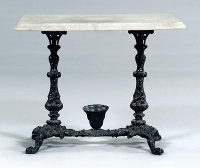 Cast iron marble top garden table  94d24