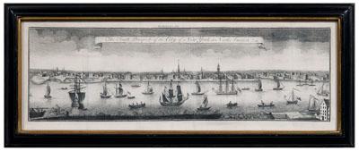 18th century engraving, New York, "The