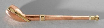 Dutch copper pipe holder, brass edging