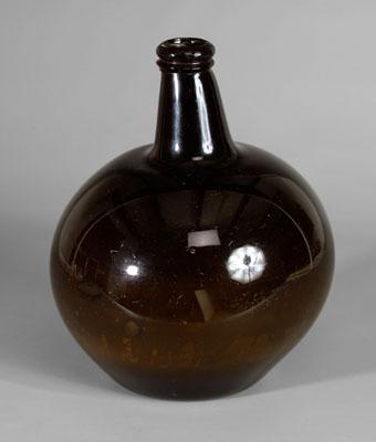 17th century black glass bottle  94ddc