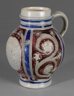 Westerwald William and Mary jug, portrait