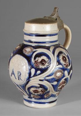 Westerwald "AR" jug, circular