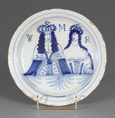 Delft William and Mary portrait plate,