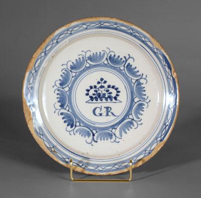 Delft "GR" plate, central medallion