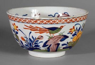 Delft bowl with birds, polychrome