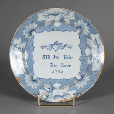 1754 Delft plate central cartouche 94e0d