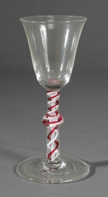 Red and cotton twist wine glass,