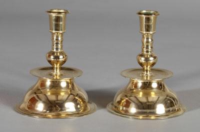 Pair diminutive brass candlesticks  94e34