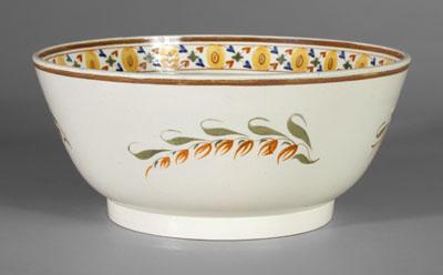 Pearlware punch bowl, interior with
